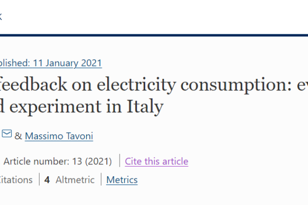 PAPER: Real-time feedback on electricity consumption: evidence from a field experiment in Italy