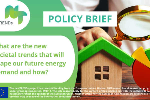 Policy brief – What are the new societal trends that will shape our future energy demand and how?